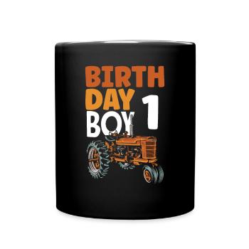 1er Anniversaire Tracteur 1 AnsChemise d’Anniversaire - Mug uni - noir - Devant