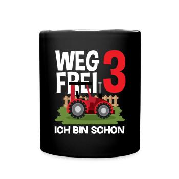 3rd Birthday Tractor 3 Years Birthday Shirt - Full Colour Mug - black - Front