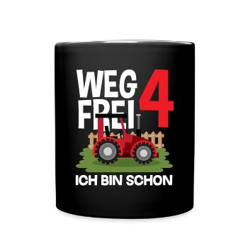 4e anniversaire tracteur 4 ans chemise d’anniversaire - Mug uni - noir - Devant