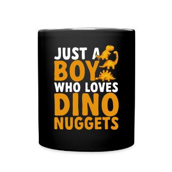 Dino Nuggets Dinosaurier Chicken Nuggets - Tasse einfarbig - Schwarz - Vorne