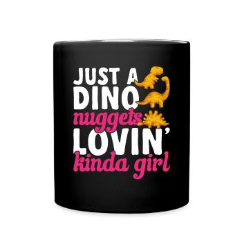 Dino Nuggets Dinosaurier Chicken Nuggets - Tasse einfarbig - Schwarz - Vorne