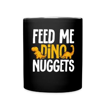 Dino Nuggets Dinosaurier Chicken Nuggets - Tasse einfarbig - Schwarz - Vorne