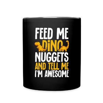 Dino Nuggets Dinosaurier Chicken Nuggets - Tasse einfarbig - Schwarz - Vorne