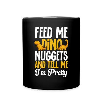 Dino Nuggets Dinosaurier Chicken Nuggets - Tasse einfarbig - Schwarz - Vorne