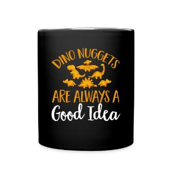 Dino Nuggets Dinosaurier Chicken Nuggets - Tasse einfarbig - Schwarz - Vorne