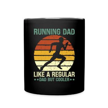 Running Dad Marathon Runner Coach Marathoner - Full Colour Mug - black - Front