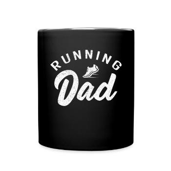 Running Dad Marathon Runner Coach Marathoner - Full Colour Mug - black - Front