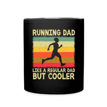 Running Dad Marathon Runner Coach Marathoner - Full Colour Mug - black - Front