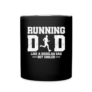 Running Dad Marathon Runner Coach Marathoner - Full Colour Mug - black - Front