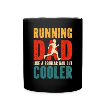 Running Dad Marathon Runner Coach Marathoner - Full Colour Mug - black - Front