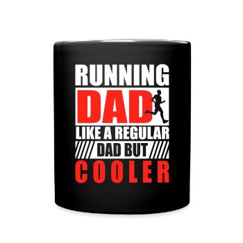 Running Dad Marathon Runner Coach Marathoner - Full Colour Mug - black - Front