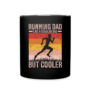 Running Dad Marathon Runner Coach Marathoner - Full Colour Mug - black - Front