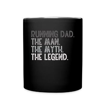 Running Dad Marathon Runner Coach Marathoner - Full Colour Mug - black - Front