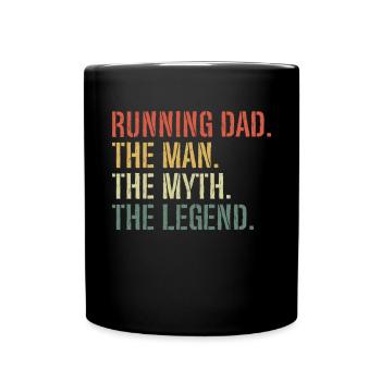 Running Dad Marathon Runner Coach Marathoner - Full Colour Mug - black - Front