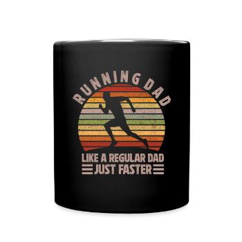 Running Dad Marathon Runner Coach Marathoner - Full Colour Mug - black - Front