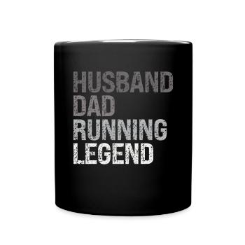 Running Dad Marathon Runner Coach Marathoner - Full Colour Mug - black - Front