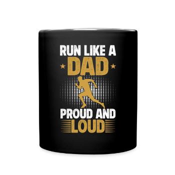 Running Dad Marathon Runner Coach Marathoner - Full Colour Mug - black - Front