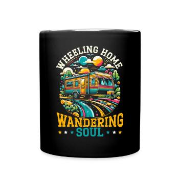 Mobile Home Motorhome Trailer Park Rolling Home - Full Colour Mug - black - Front