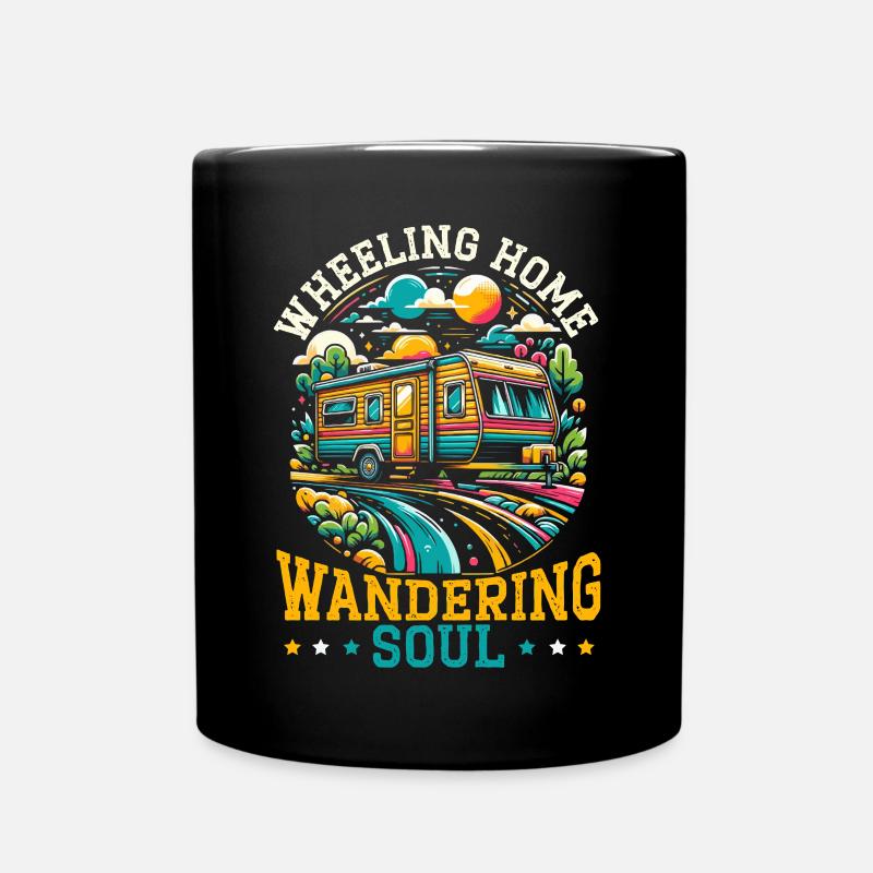 Mobile Home Motorhome Trailer Park Rolling Home - Full Colour Mug - black