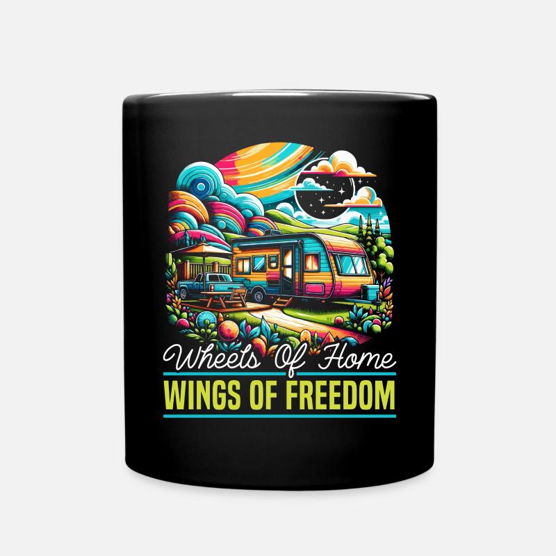 Mobilheim Wohnmobil Wohnwagen Park Rolling Home - Tasse einfarbig - Schwarz