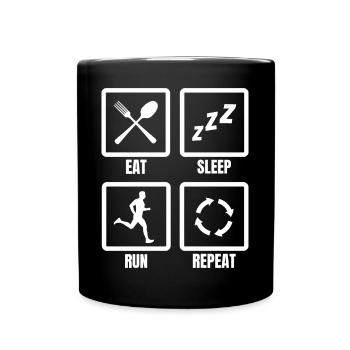 Routine du coureur - Mug uni - noir - Devant