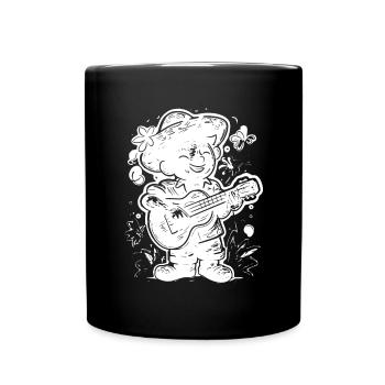Ukulele Player Graphics - Full Colour Mug - black - Front