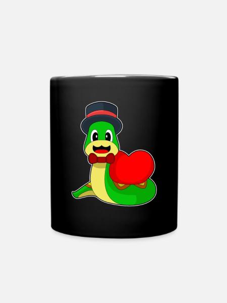 Serpent marié coeur mariage - Mug uni - noir