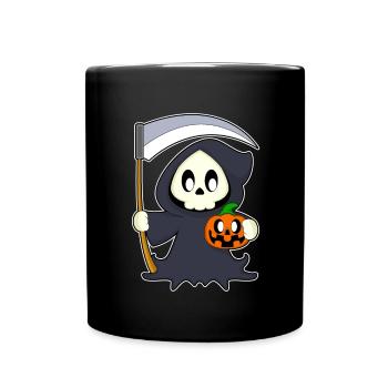 Grim Reaper Halloween Pumpkin - Full Colour Mug - black - Front