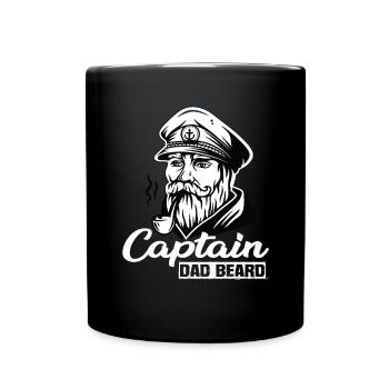 Captain Dad Beard Captain Boat Sailing Sailor - Full Colour Mug - black - Front