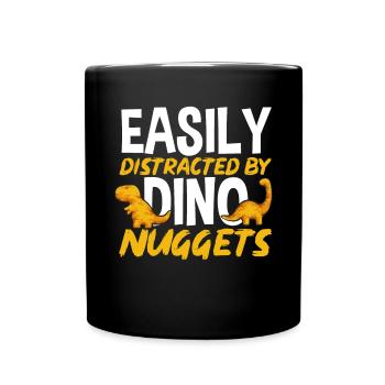 Dino Nuggets Dinosaurier Chicken Nuggets - Tasse einfarbig - Schwarz - Vorne