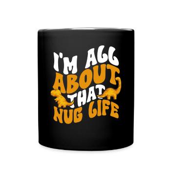 Dino Nuggets Dinosaurier Chicken Nuggets - Tasse einfarbig - Schwarz - Vorne