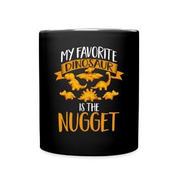 Dino Nuggets Dinosaurier Chicken Nuggets - Tasse einfarbig - Schwarz - Vorne