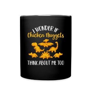 Dino Nuggets Dinosaurier Chicken Nuggets - Tasse einfarbig - Schwarz - Vorne