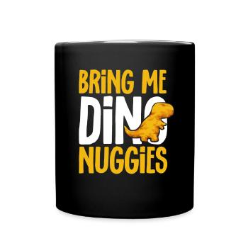 Dino Nuggets Dinosaurier Chicken Nuggets - Tasse einfarbig - Schwarz - Vorne
