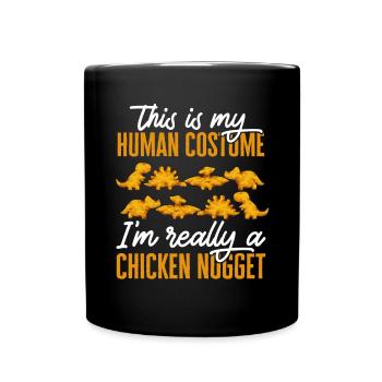 Dino Nuggets Dinosaurier Chicken Nuggets - Tasse einfarbig - Schwarz - Vorne