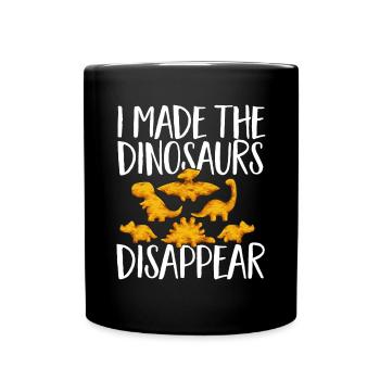 Dino Nuggets Dinosaurier Chicken Nuggets - Tasse einfarbig - Schwarz - Vorne