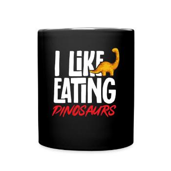 Dino Nuggets Dinosaurier Chicken Nuggets - Tasse einfarbig - Schwarz - Vorne