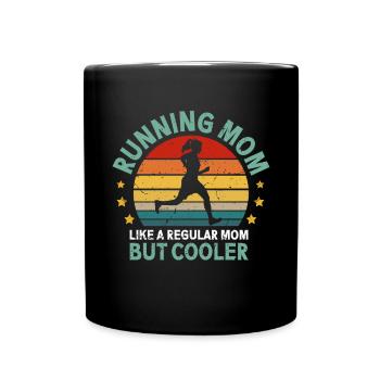 Running Mom Marathon Runner Jogging - Mug uni - noir - Devant