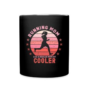 Running Mom Marathon Runner Jogging - Mug uni - noir - Devant