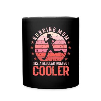 Running Mom Marathon Runner Jogging - Mug uni - noir - Devant