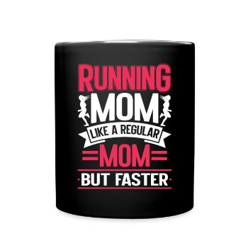 Running Mom Marathon Runner Jogging - Mug uni - noir - Devant