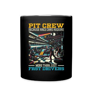 Pit Crew Race Car Racing Rennstrecke Motorsport - Tasse einfarbig - Schwarz - Vorne