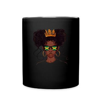 Fille jamaïcaine Drapeau Jamaïque - Mug uni - noir - Devant