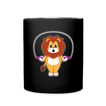 Fitness à la corde à sauter à la corde Lion - Mug uni - noir - Devant