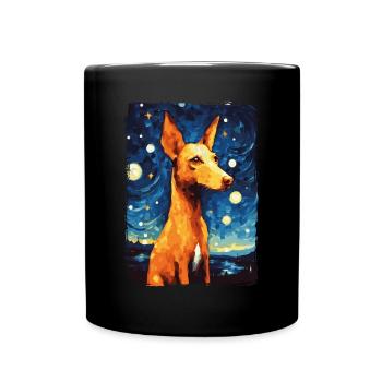 Podenco Nuit étoilée - Mug uni - noir - Devant
