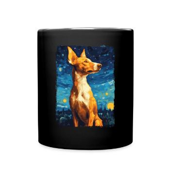 Podenco Starry Night - Tasse einfarbig - Schwarz - Vorne
