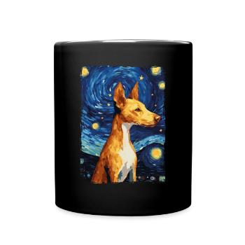 Podenco Starry Night - Tasse einfarbig - Schwarz - Vorne