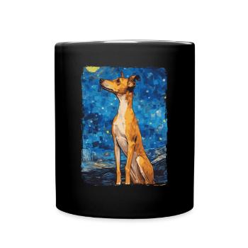 Lévrier italien Nuit étoilée - Mug uni - noir - Devant