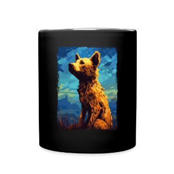 Hyäne Starry Night - Tasse einfarbig - Schwarz - Vorne