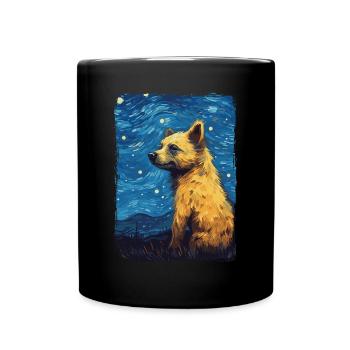 Hyène Nuit étoilée - Mug uni - noir - Devant